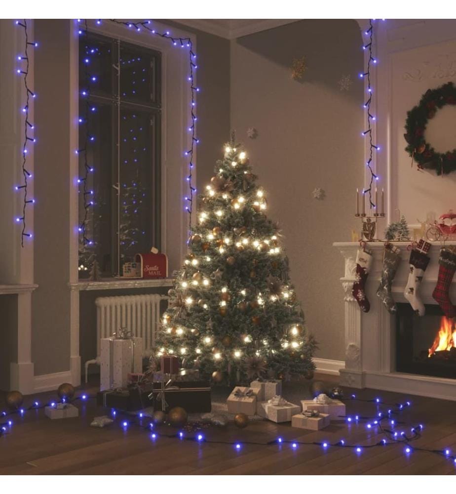 LED-Lichterkette mit 150 LEDs Blau 15 m PVC