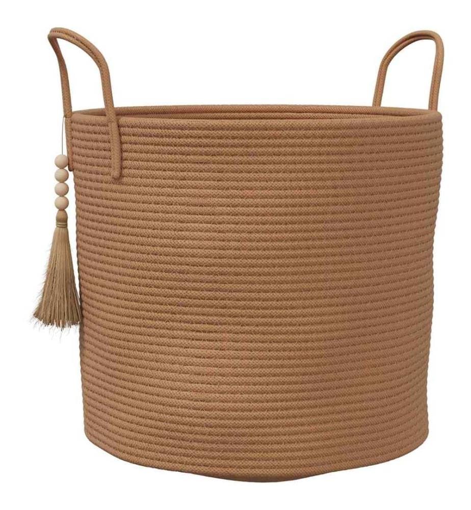 Panier de rangement marron Ø40x35 cm coton