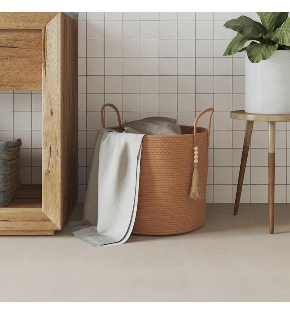 Panier de rangement marron Ø40x35 cm coton