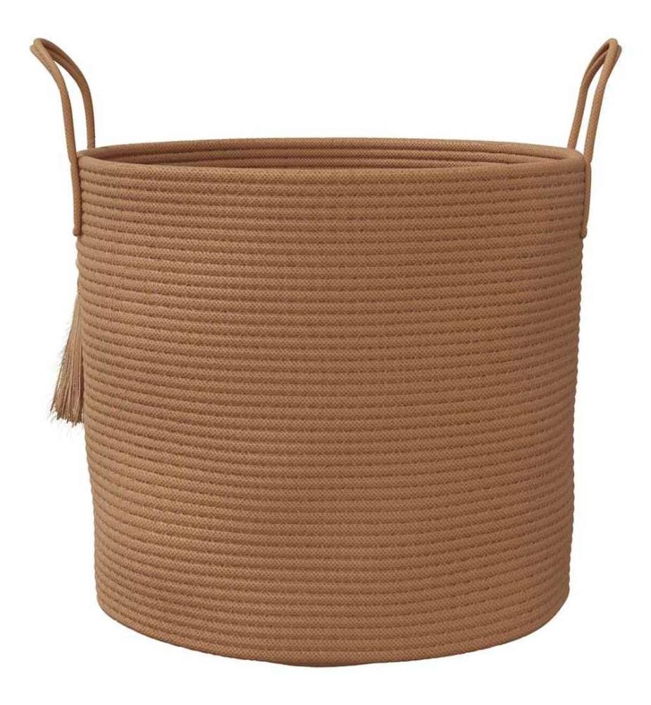 Panier de rangement marron Ø40x35 cm coton
