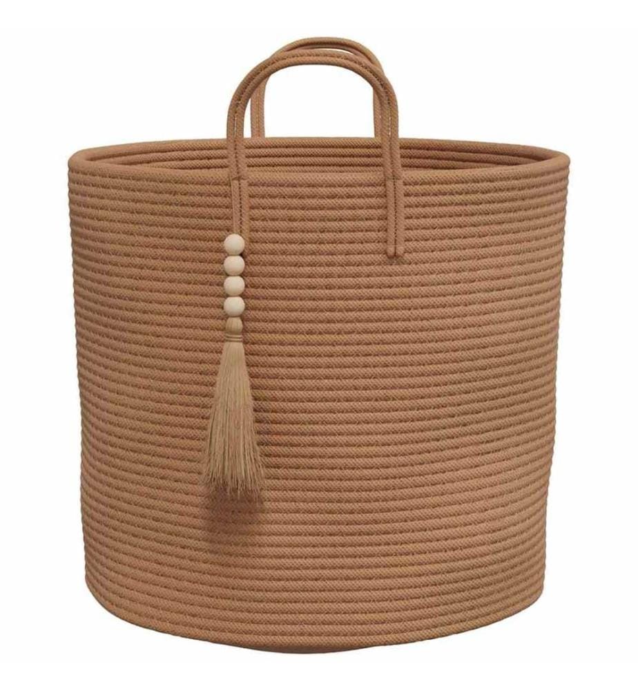 Panier de rangement marron Ø40x35 cm coton