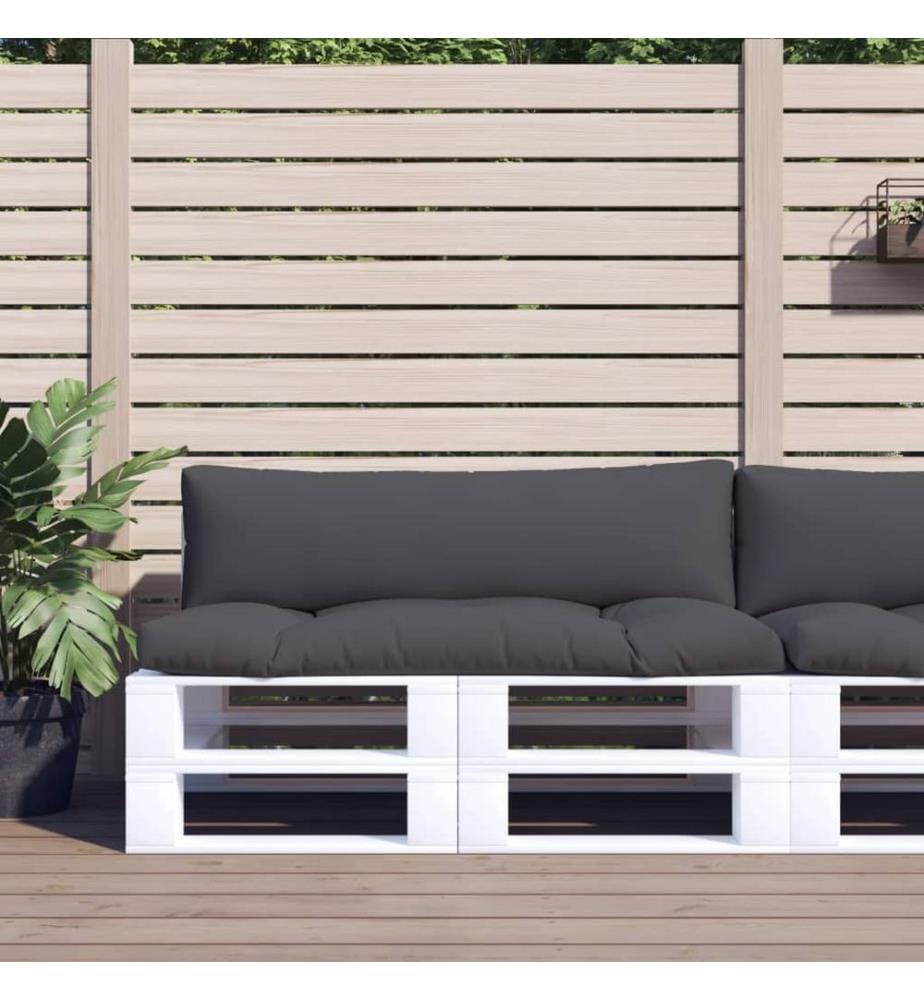 Coussins de palette lot de 2 anthracite tissu