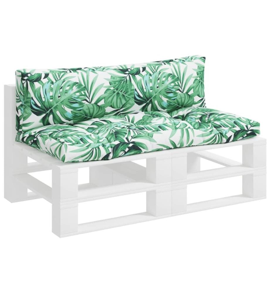 Coussins de palette lot de 2 motif de feuilles tissu