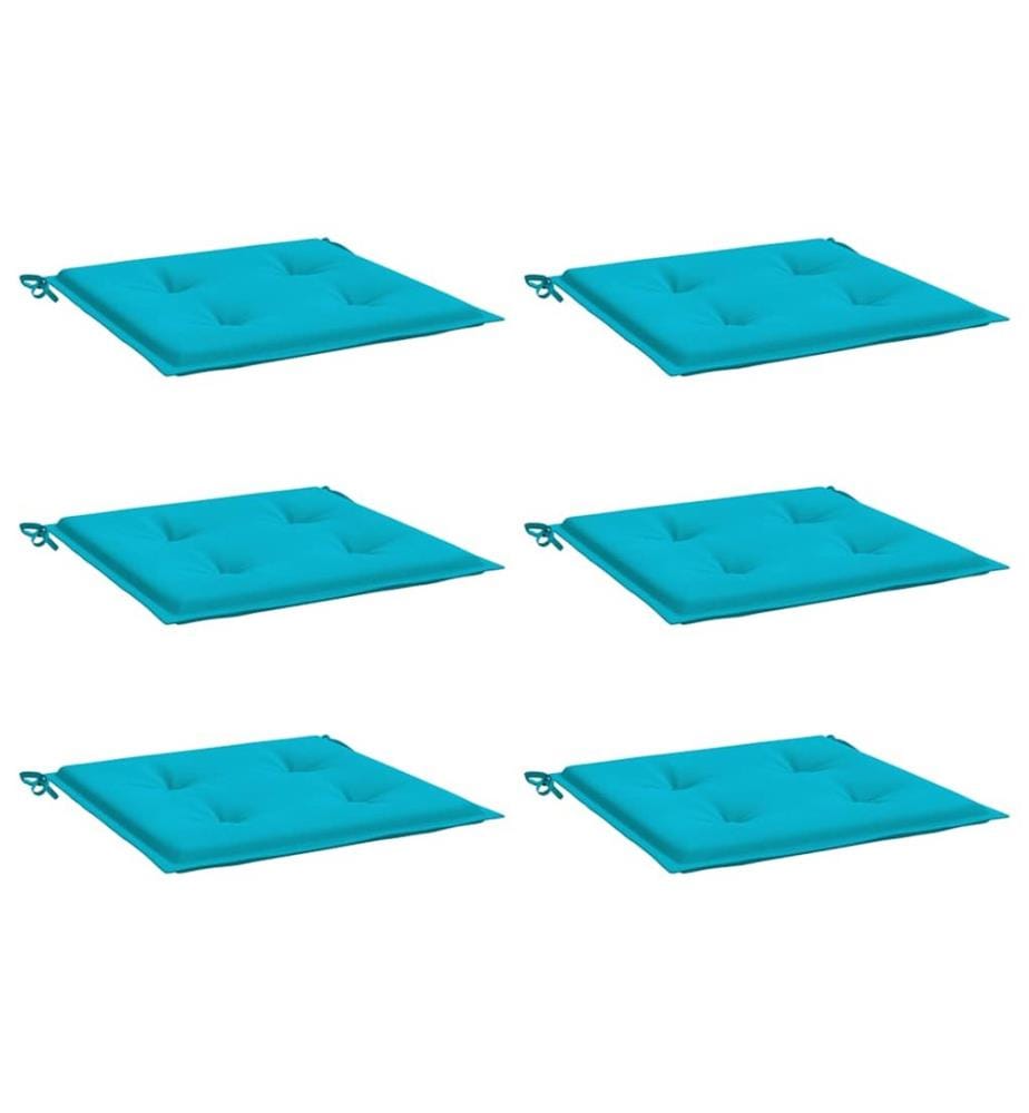 Gartenstuhl-Kissen 6 Stk. Türkis 40x40x4 cm Stoff