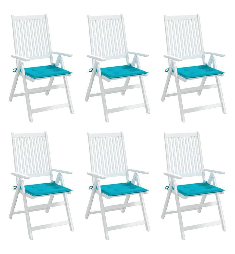 Gartenstuhl-Kissen 6 Stk. Türkis 40x40x4 cm Stoff