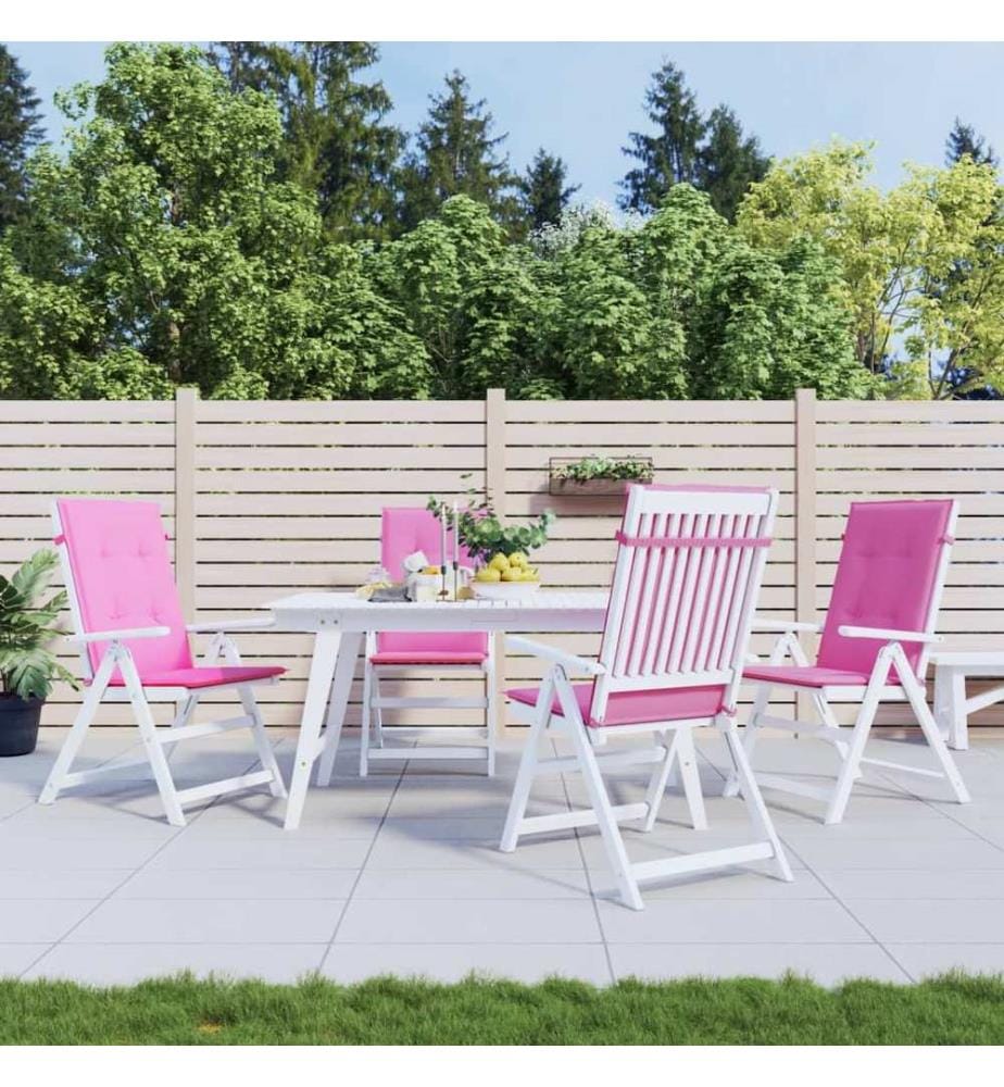 Coussins de chaise à dossier haut lot de 4 rose tissu