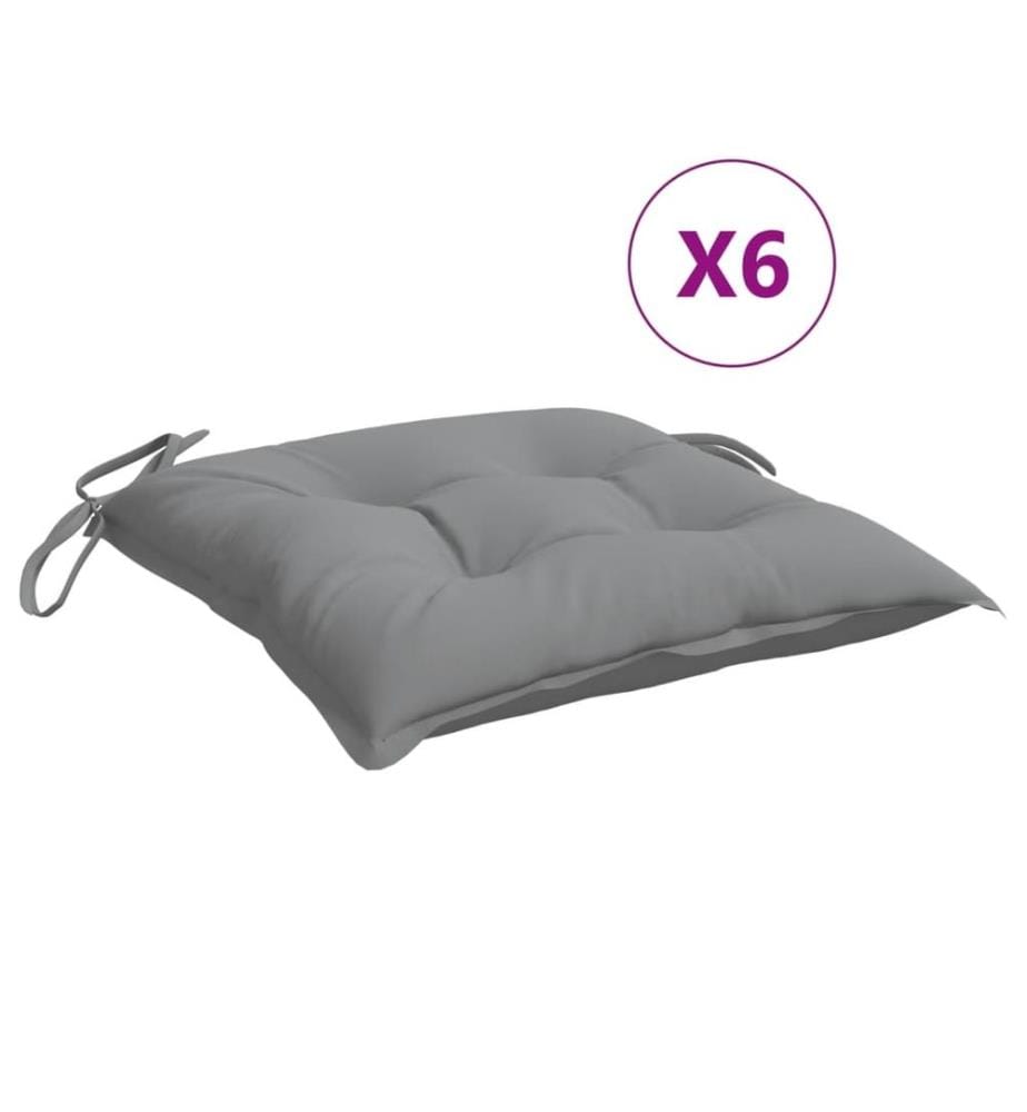 Stuhlkissen 6 Stk. Grau 40x40x7 cm Oxford-Gewebe