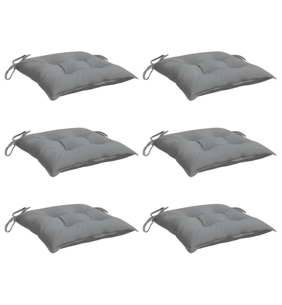 Stuhlkissen 6 Stk. Grau 40x40x7 cm Oxford-Gewebe