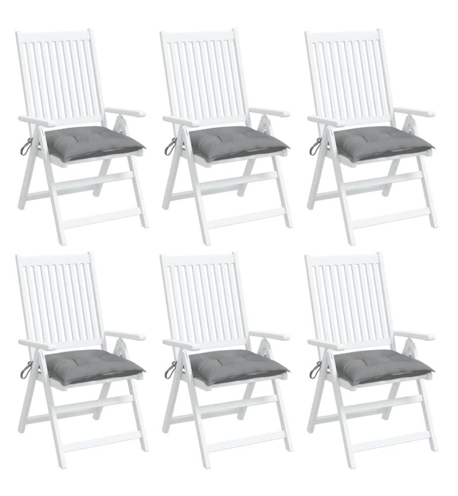 Stuhlkissen 6 Stk. Grau 40x40x7 cm Oxford-Gewebe