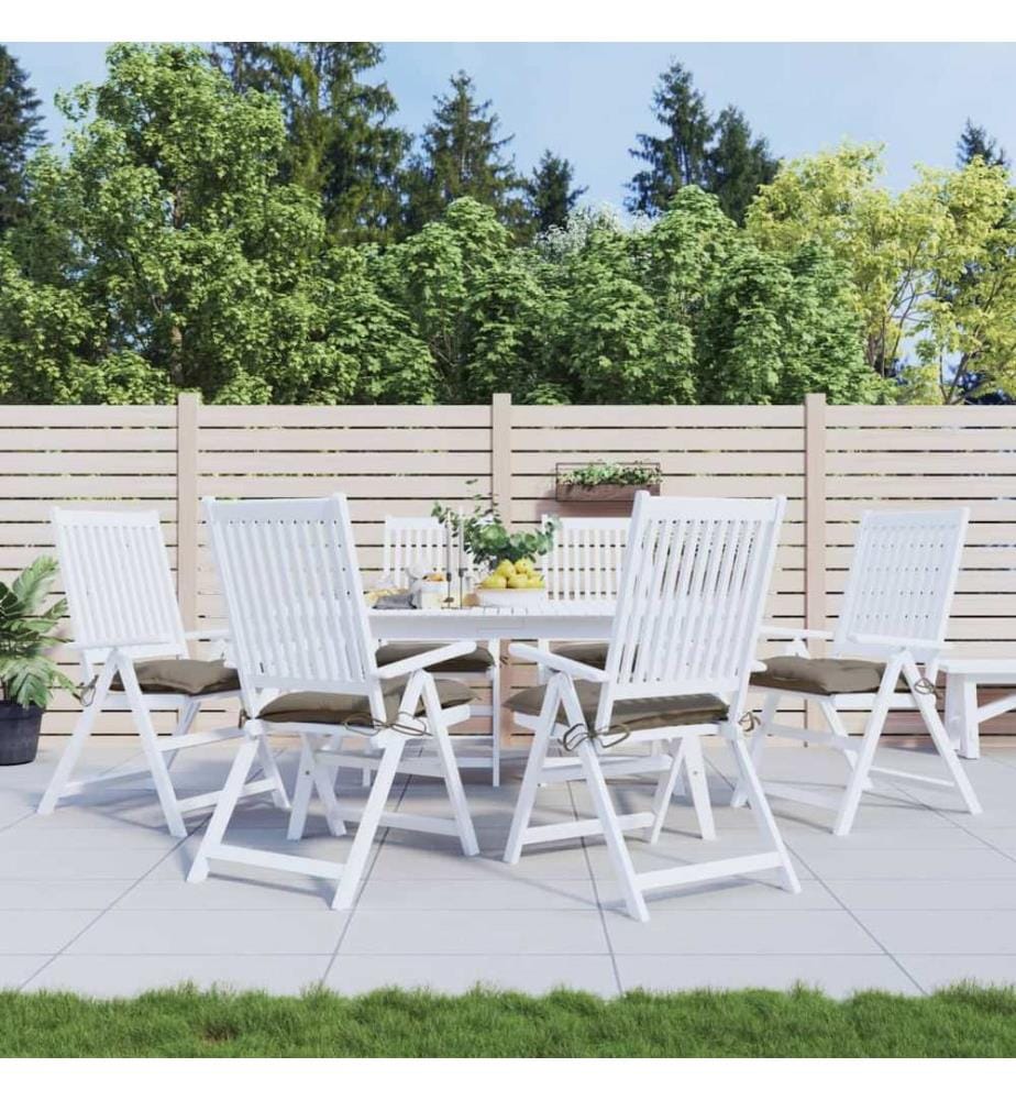 Coussins de chaise lot de 6 taupe 40x40x7 cm tissu oxford