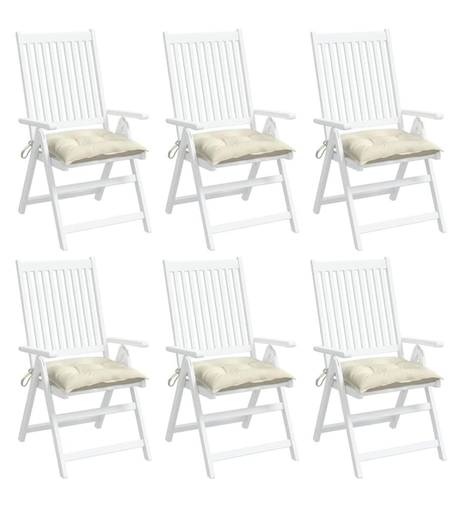 Stuhlkissen 6 Stk. Cremeweiss 50x50x7 cm Oxford-Gewebe