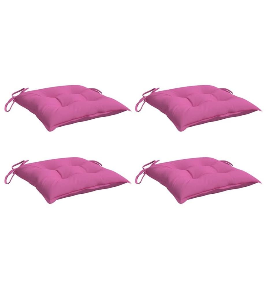 Coussins de chaise lot de 4 rose 50x50x7 cm tissu oxford