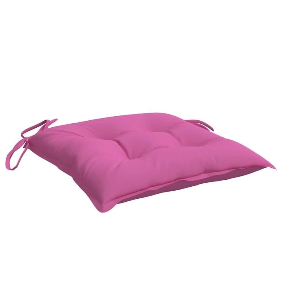 Coussins de chaise lot de 4 rose 50x50x7 cm tissu oxford