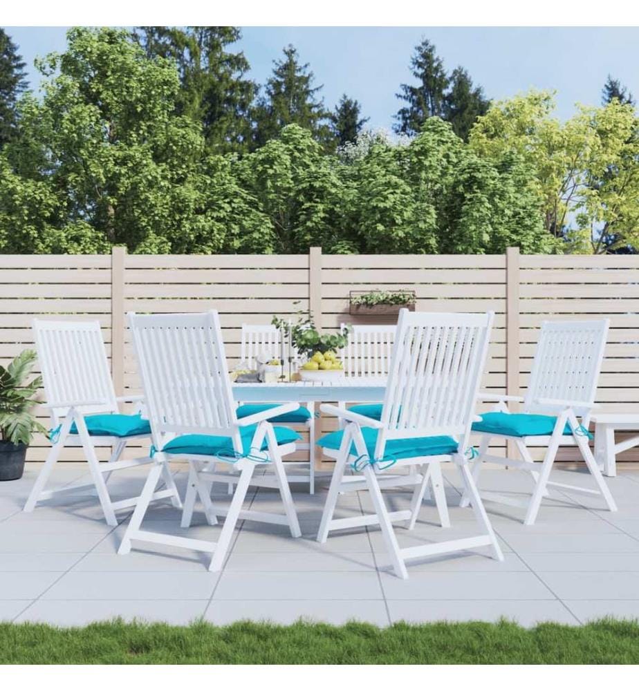 Coussins de chaise lot de 6 turquoise 50x50x7 cm tissu oxford