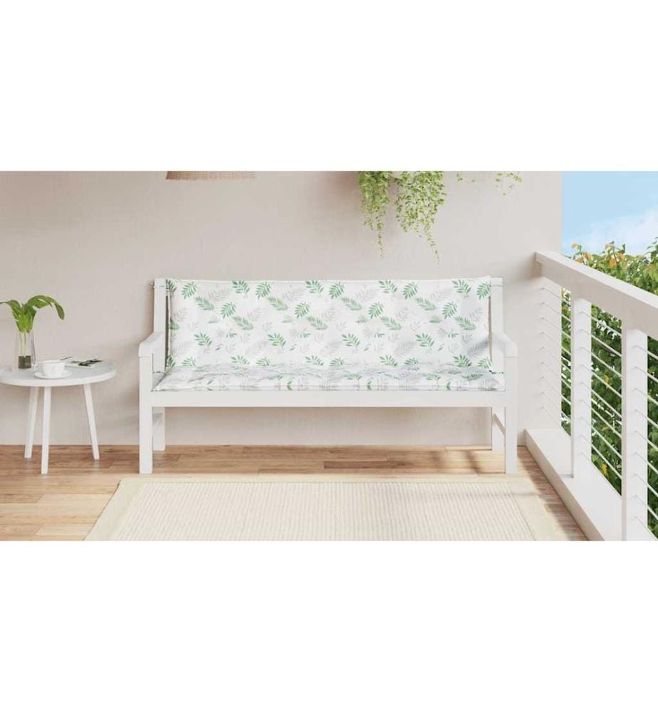 Gartenbank-Auflagen 2 Stk. Blattmuster 150x50x7 cm Stoff