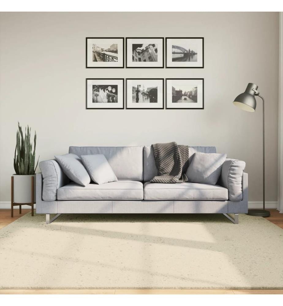 Teppich HUARTE Kurzflor Weich und Waschbar Creme 200x200 cm