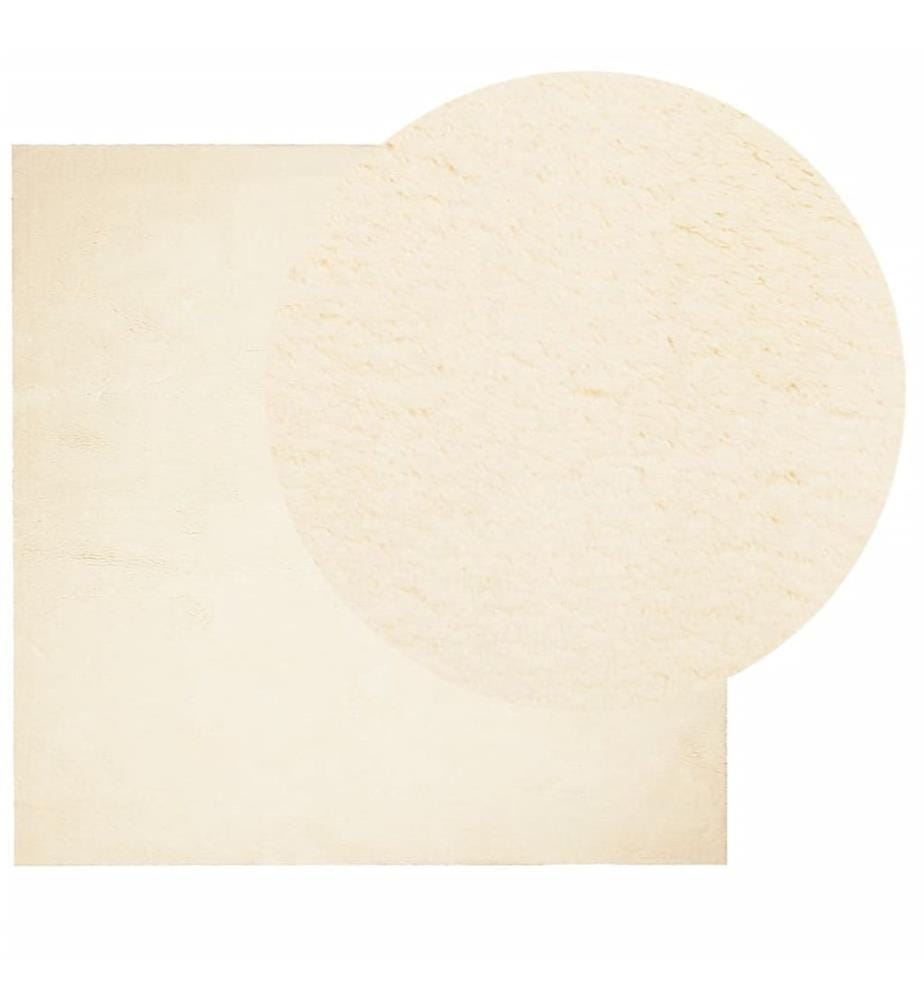 Teppich HUARTE Kurzflor Weich und Waschbar Creme 200x200 cm