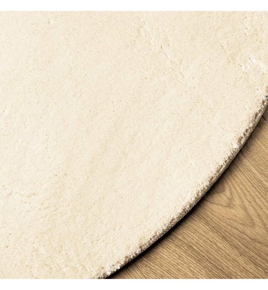 Teppich HUARTE Kurzflor Weich und Waschbar Creme Ø 100 cm