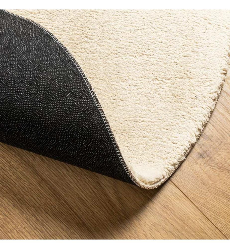 Teppich HUARTE Kurzflor Weich und Waschbar Creme Ø 100 cm