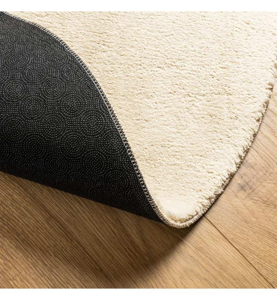 Teppich HUARTE Kurzflor Weich und Waschbar Creme Ø 200 cm