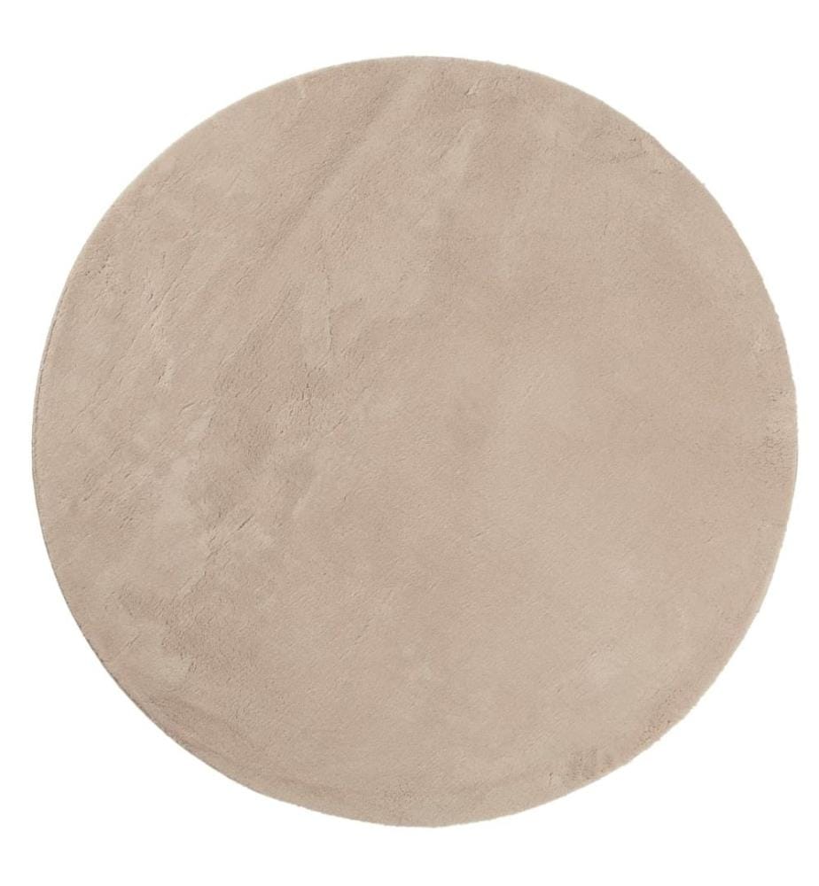 Teppich HUARTE Kurzflor Weich und Waschbar Sandfarben Ø 80 cm