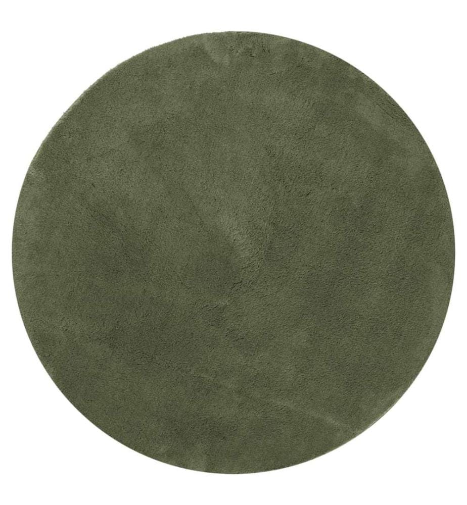 Tapis à poils courts doux et lavable vert forêt Ø 100 cm