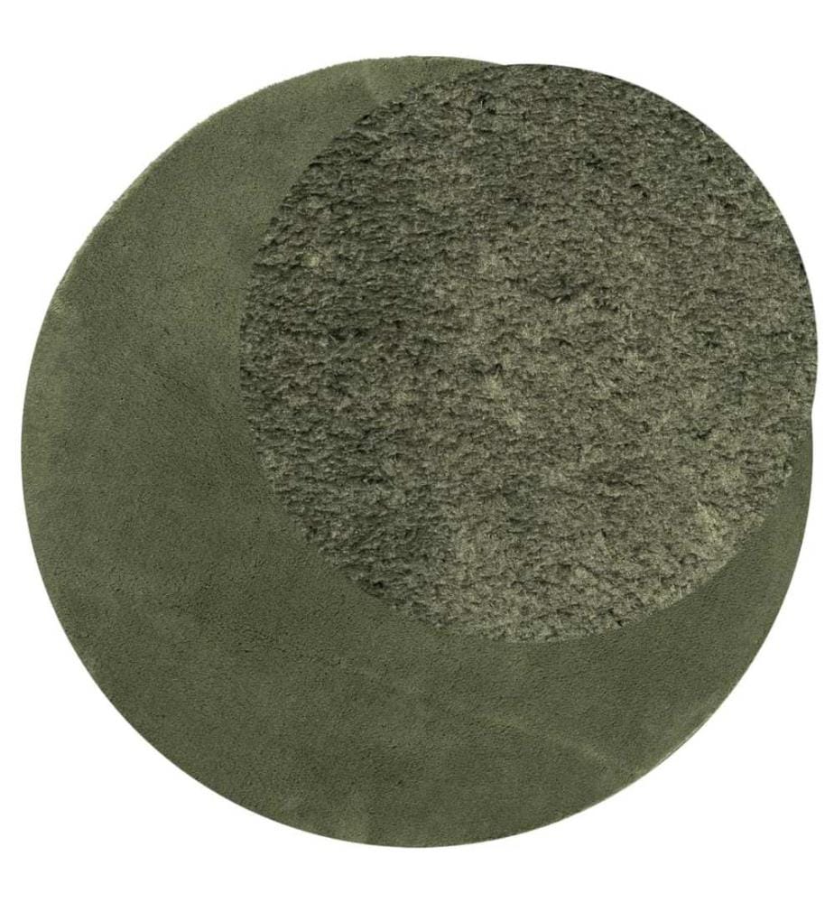 Tapis à poils courts doux et lavable vert forêt Ø 100 cm