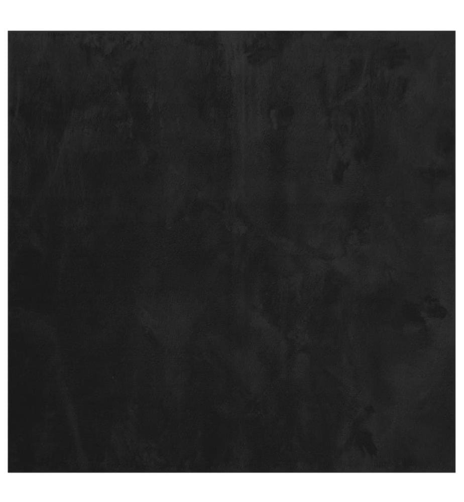 Teppich HUARTE Kurzflor Weich und Waschbar Schwarz 120x120 cm
