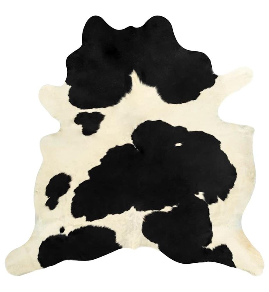 Tapis en peau de vache véritable noir et blanc 180x220 cm