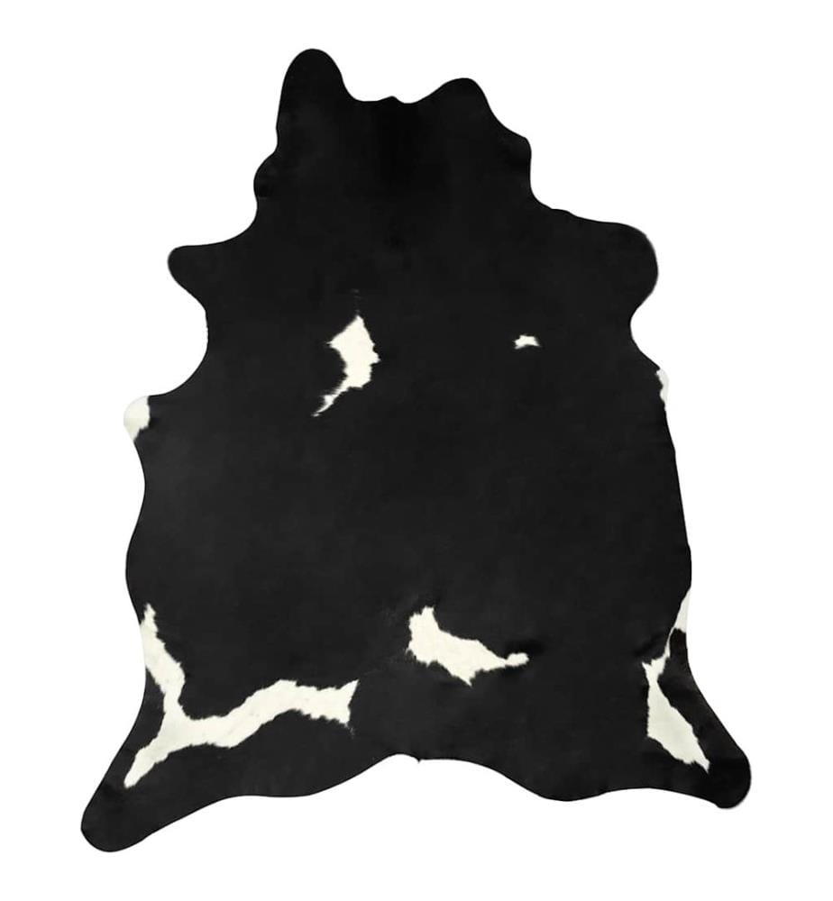 Tapis en peau de vache véritable noir et blanc 180x220 cm