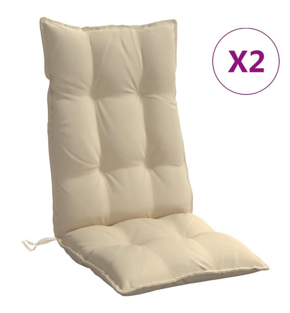 Hochlehner-Auflagen 2 Stk. Beige Oxford-Gewebe