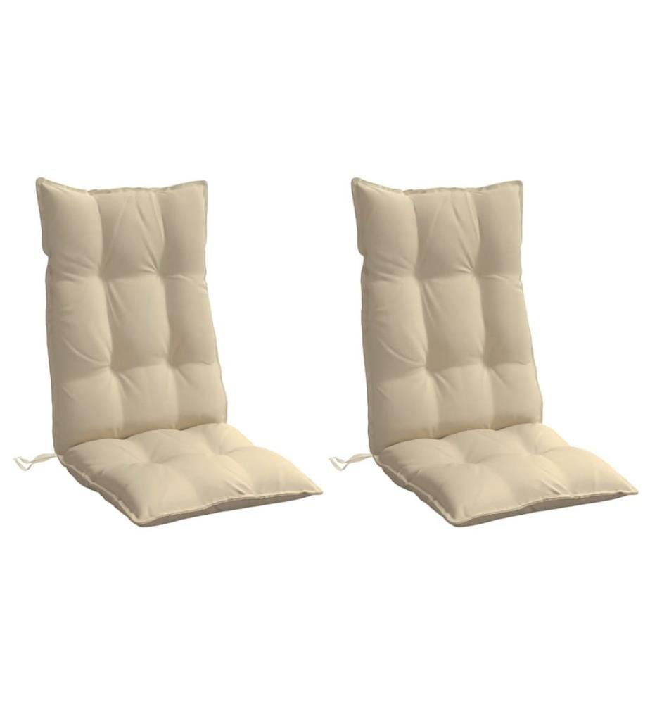 Hochlehner-Auflagen 2 Stk. Beige Oxford-Gewebe