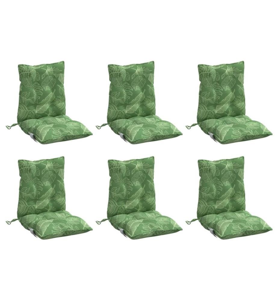 Coussins de chaise à dossier bas lot de 6 modèle de feuille