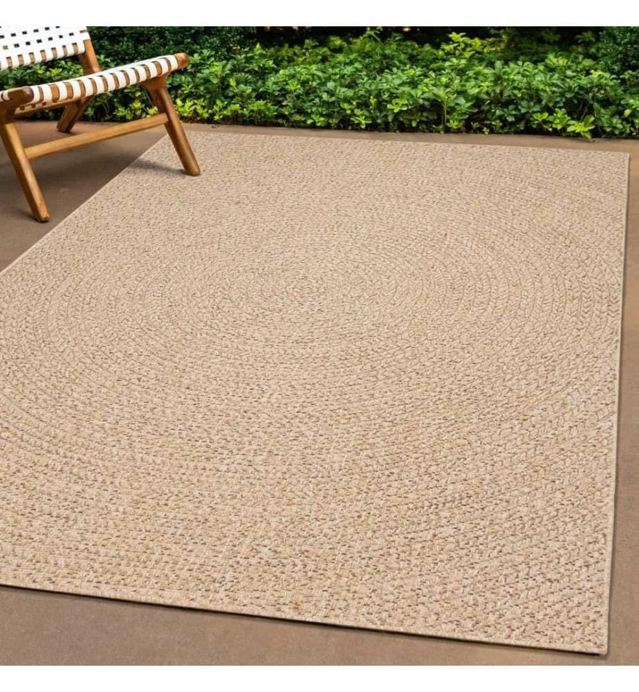 Tapis ZIZUR 200x200 cm aspect de jute intérieur et extérieur