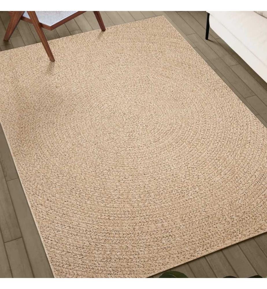 Tapis ZIZUR 200x200 cm aspect de jute intérieur et extérieur