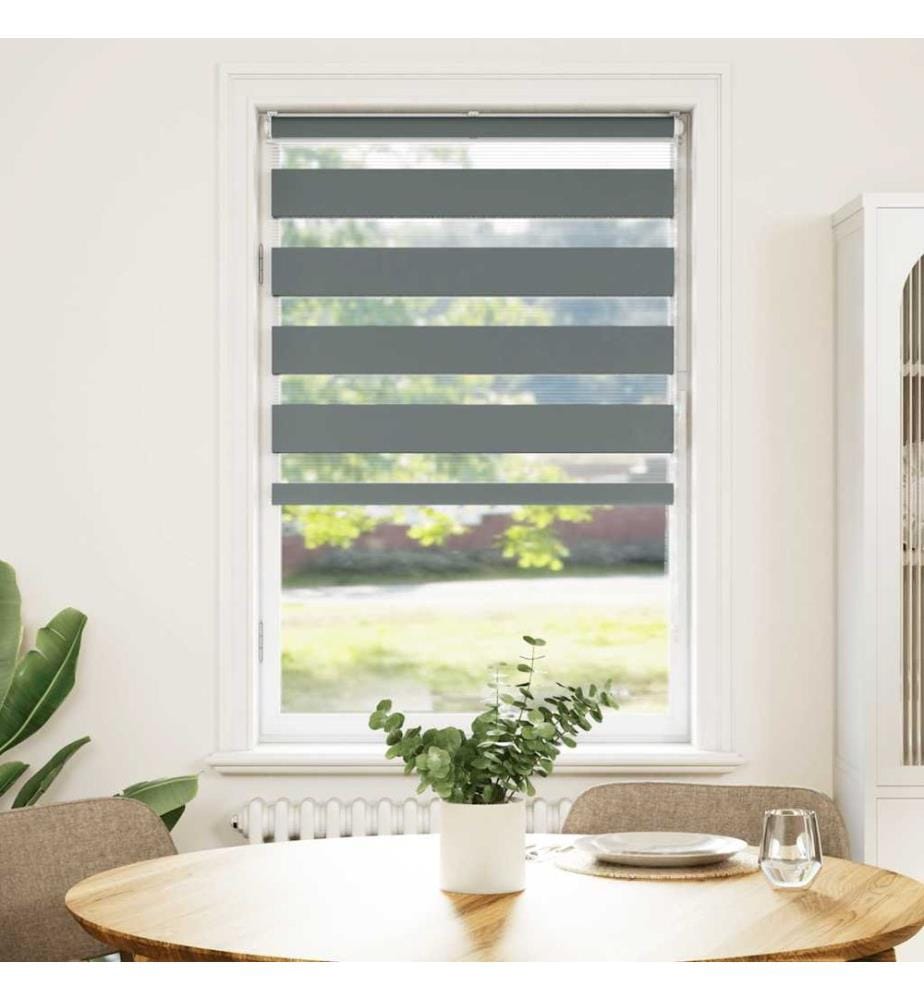 Doppelrollo Dunkelgrau 70x100 cm Stoffbreite 65,9 cm Polyester