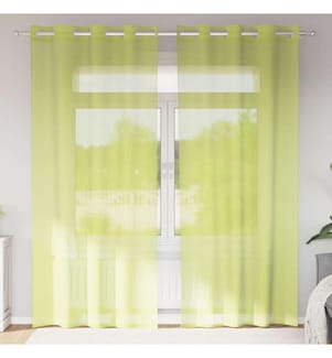 Voile Vorhänge mit Ösen 2 Stk. Apfelgrün 140x245 cm