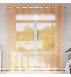 Voile Vorhänge mit Ösen 2 Stk. Orange 140x245 cm