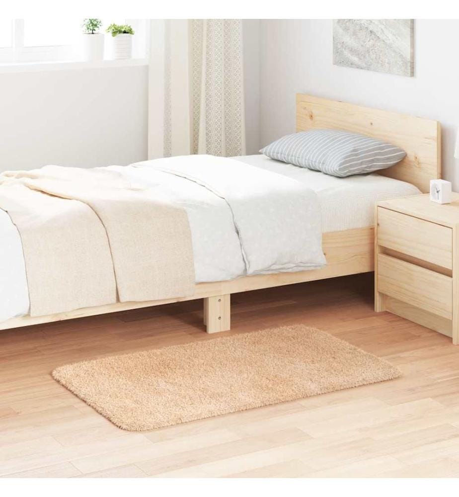 Teppich Shaggy Hochflor NAVARRA Beige 60x100 cm Polyester