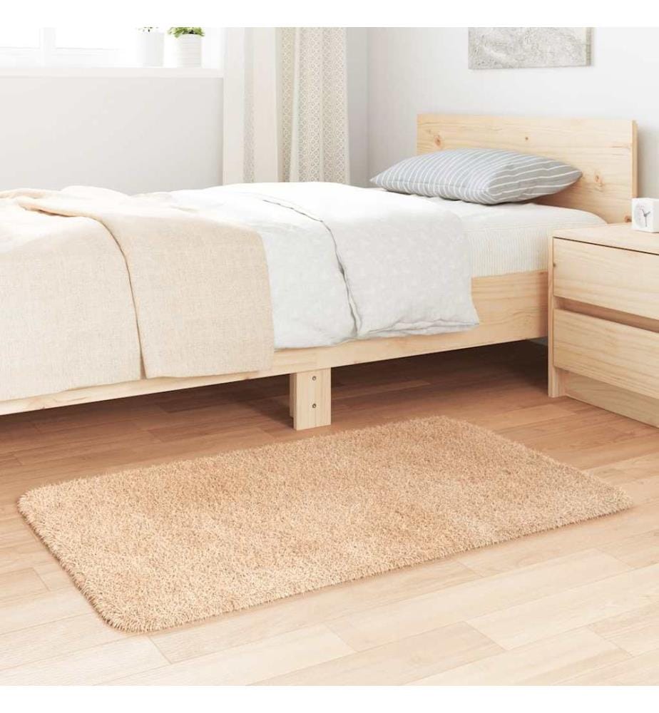 Teppich Shaggy Hochflor NAVARRA Beige 60x100 cm Polyester