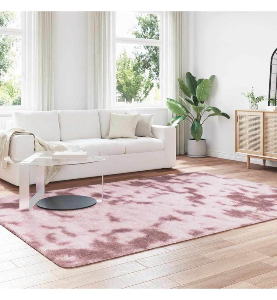 Tapis Shaggy à poils longs NAVARRA rose poudré 200x290 cm