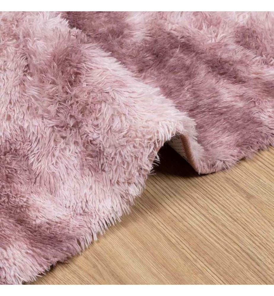 Tapis Shaggy à poils longs NAVARRA rose poudré 200x290 cm