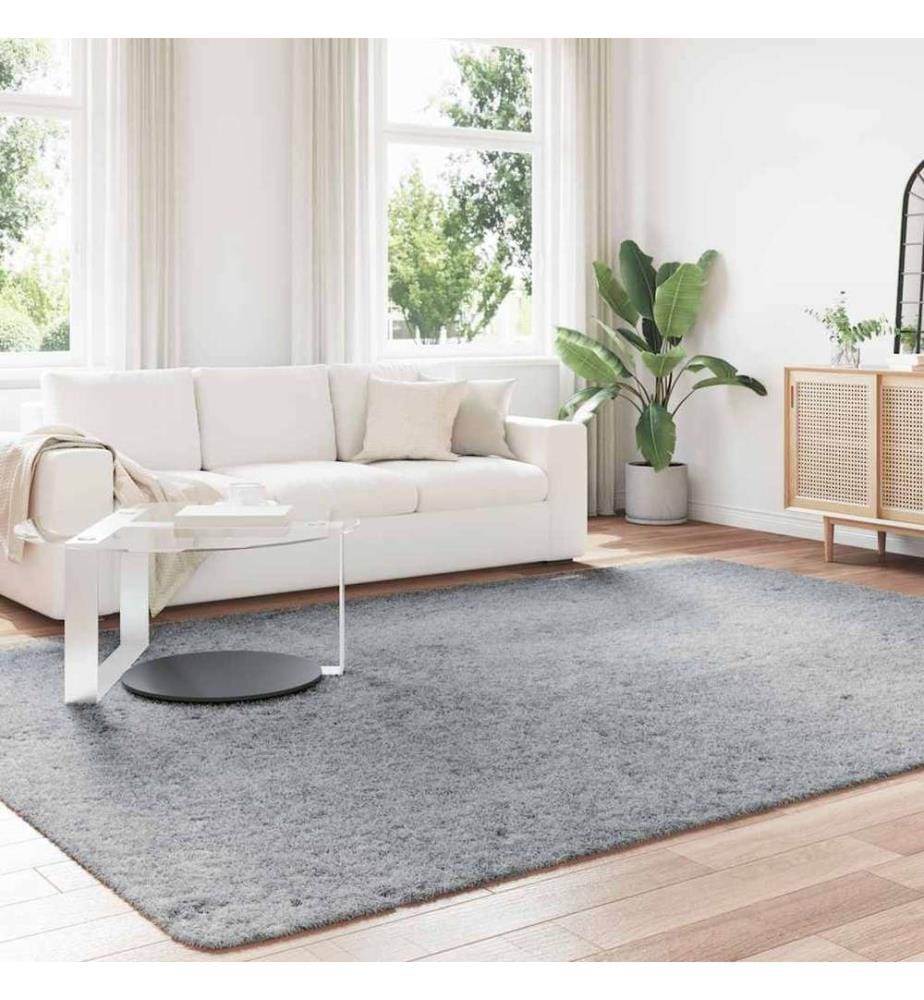 Tapis shaggy à poils longs NAVARRA gris clair 240x340 cm