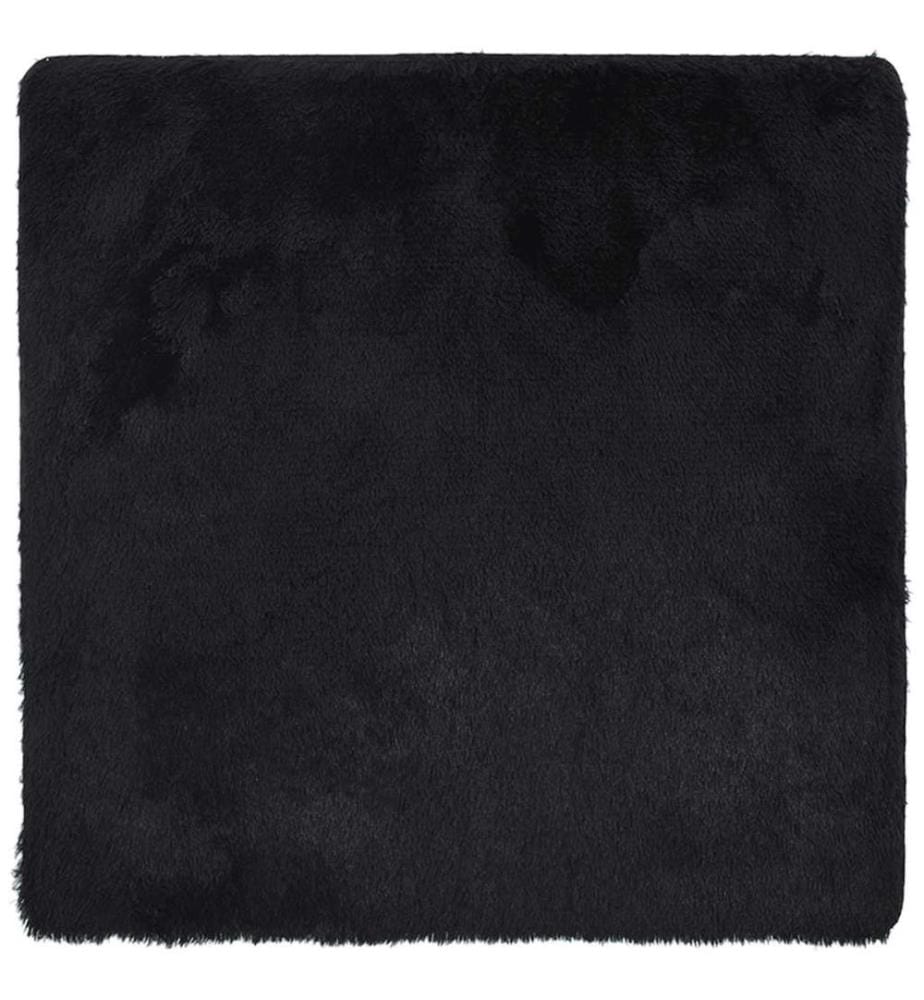 Tapis shaggy à poils longs NAVARRA noir 120x120 cm polyester