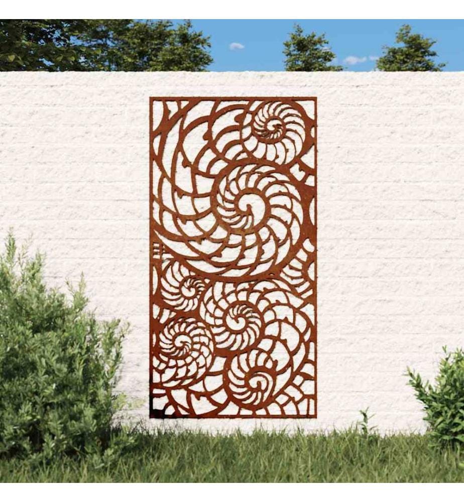 Décoration murale de jardin 105x55 cm acier corten design coque