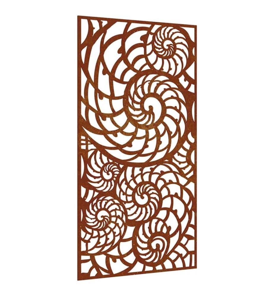Décoration murale de jardin 105x55 cm acier corten design coque