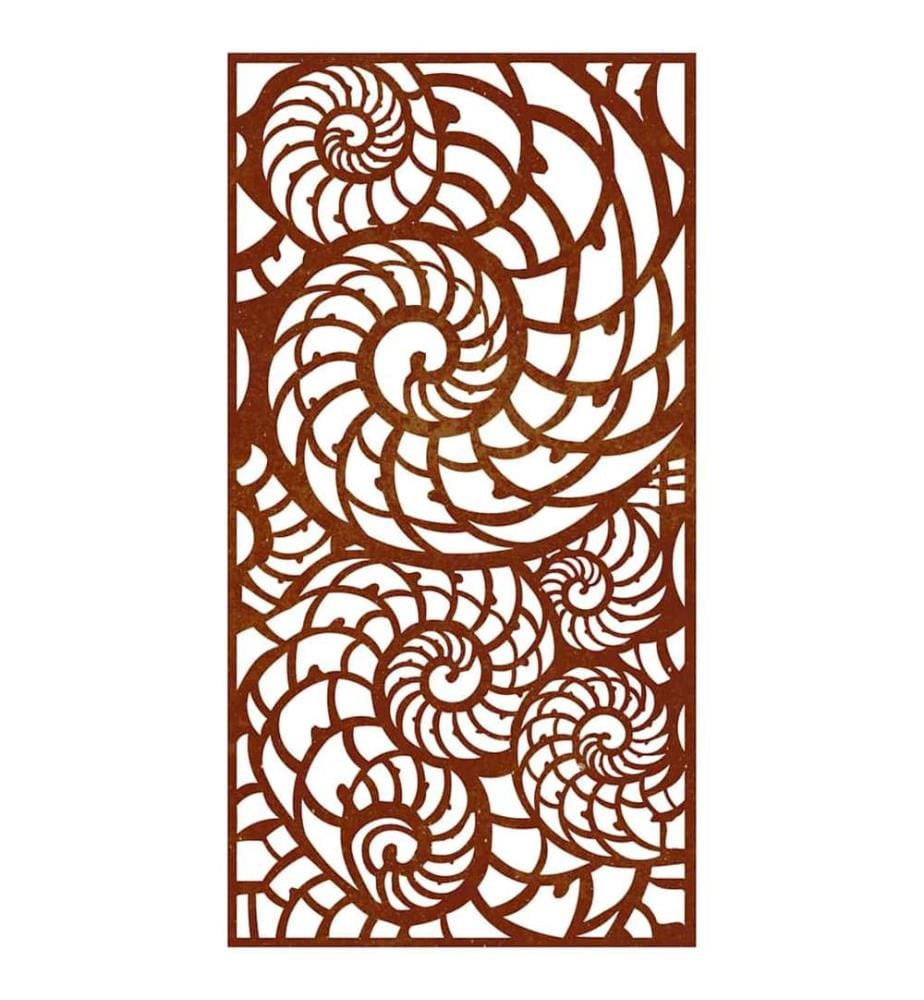 Décoration murale de jardin 105x55 cm acier corten design coque