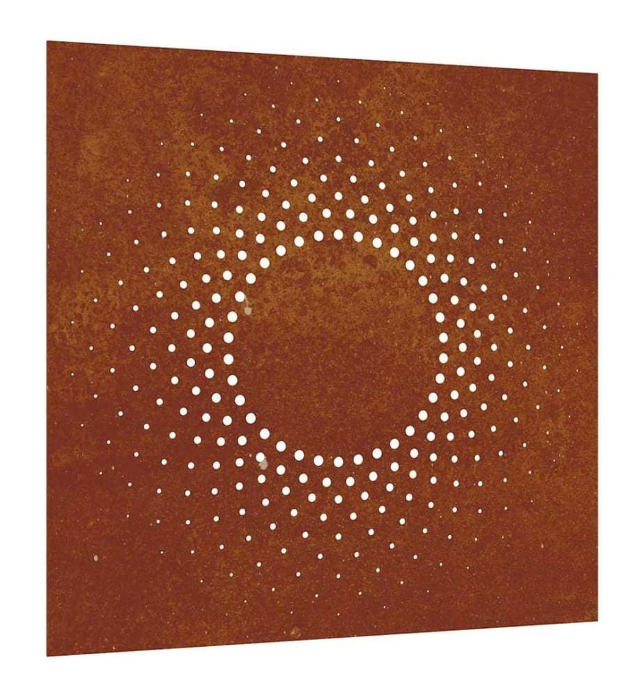 Garten-Wanddeko 55x55 cm Cortenstahl Sonne-Design