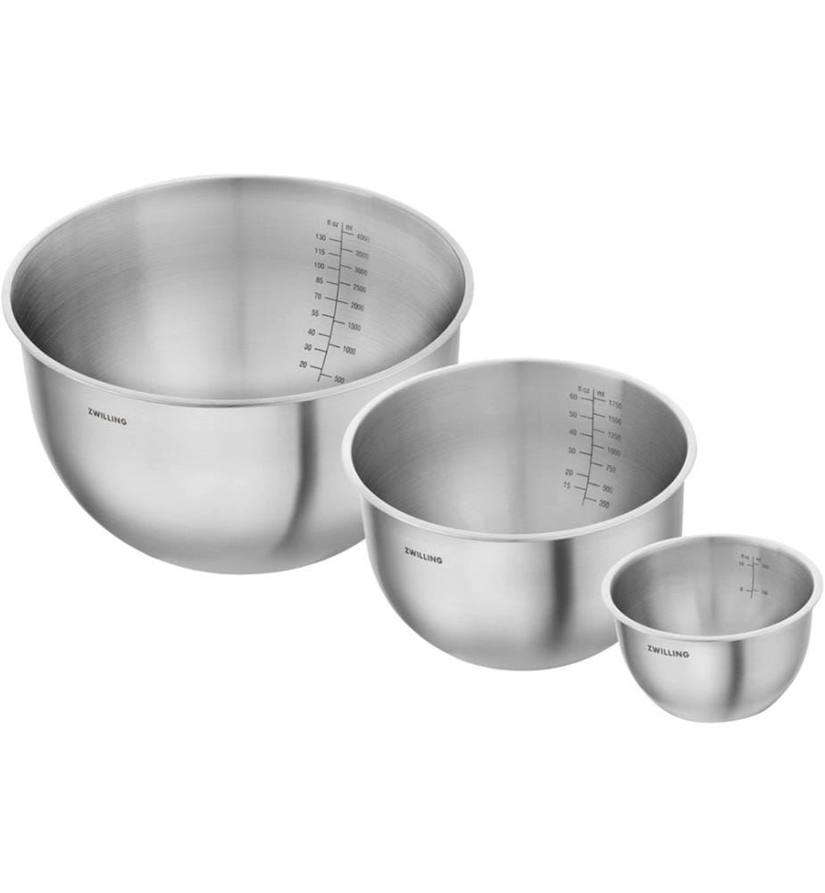3-piece Fresh & Save Bowls stainless steel bowl set - silver