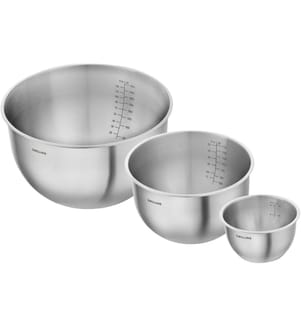 3-piece Fresh & Save Bowls stainless steel bowl set - silver
